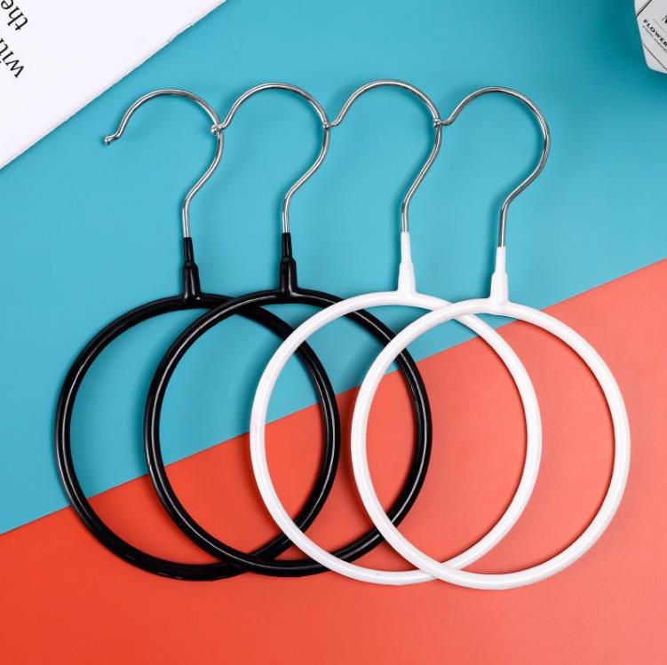100st förvaringsställ metall Silk Scarf Hanger Round Ring Organizer Toroidal Circle Garment Belt Tie Handduk Hylla Hållare SN4110