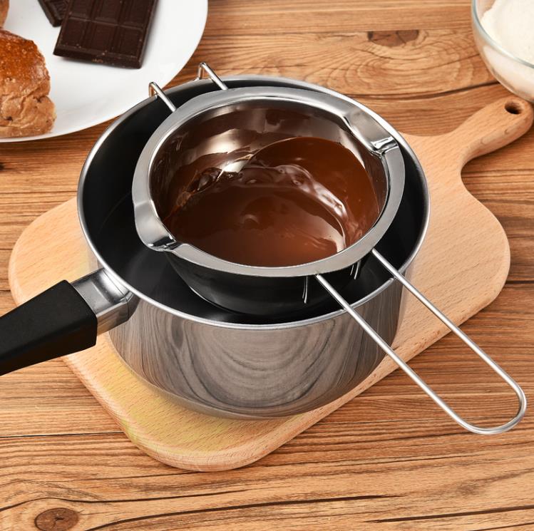Gadżety do pieczenia czekolada ze stali nierdzewnej Rozlanie podwójna Milk Milk Miska Basło Cukierka cieplejsze narzędzia do pieczenia ciasta SN6870