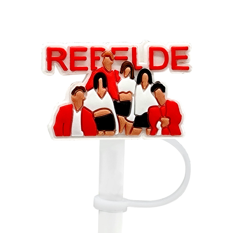 rebelde Mexico TV stro cover topper siliconen accessoires cover charmes herbruikbare spatwaterdicht drinken stof plug decoratieve DIY uw eigen 8mm stro