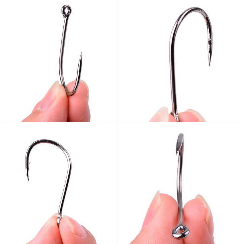 Fiskekrokar 50st / 20st / boxcirkel Karpögd fiskekrok Storlek 2-22# Ring Eye Japan Fishhooks fiskekrokar Enkel jig fiskkrok tackla P230317