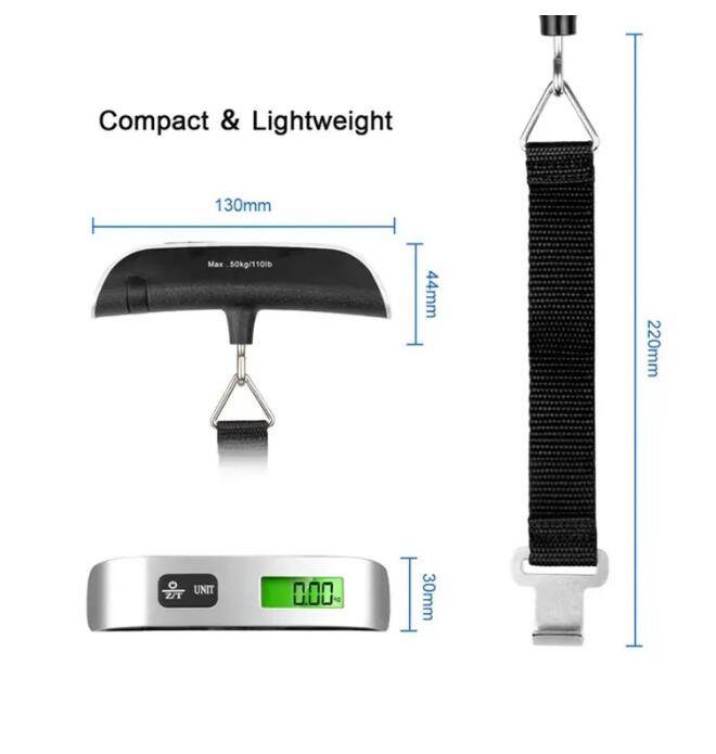 Mode Gewichtswaage Tragbare LCD-Display Elektronische hängende digitale Gepäckgewichtswaage 50 kg * 10 g 50 kg / 110 lb