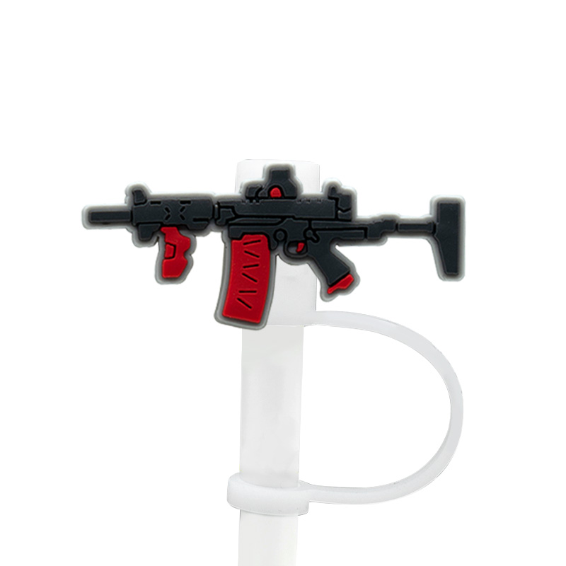 gun straw cover topper siliconen accessoires cover charms herbruikbare spatwaterdichte drinkstof plug decoratief DIY je eigen 8mm rietje