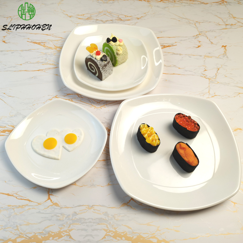 Pratos rasos quadrados Dinner Dinnerware Dinnerware Placa plana Sala de jantar Tableware A5 Melamine Ware