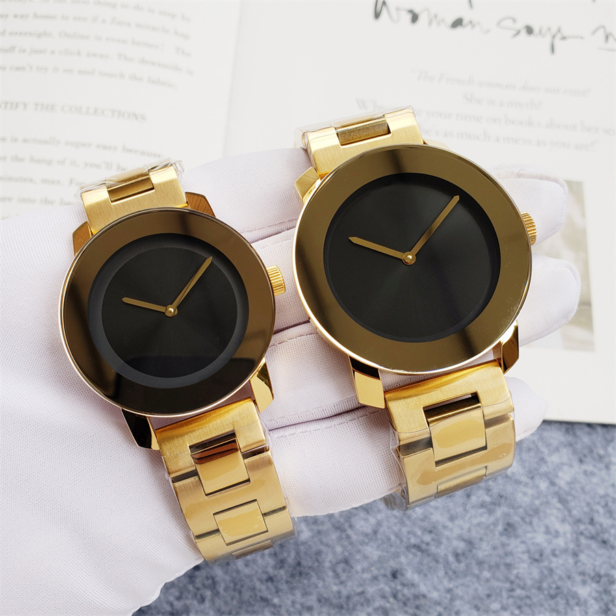 Fashion Full Brand Wrist Watches Man Woman Couple's Lover's Stainless Steel Metal Band Luxury AAA Clock MV12