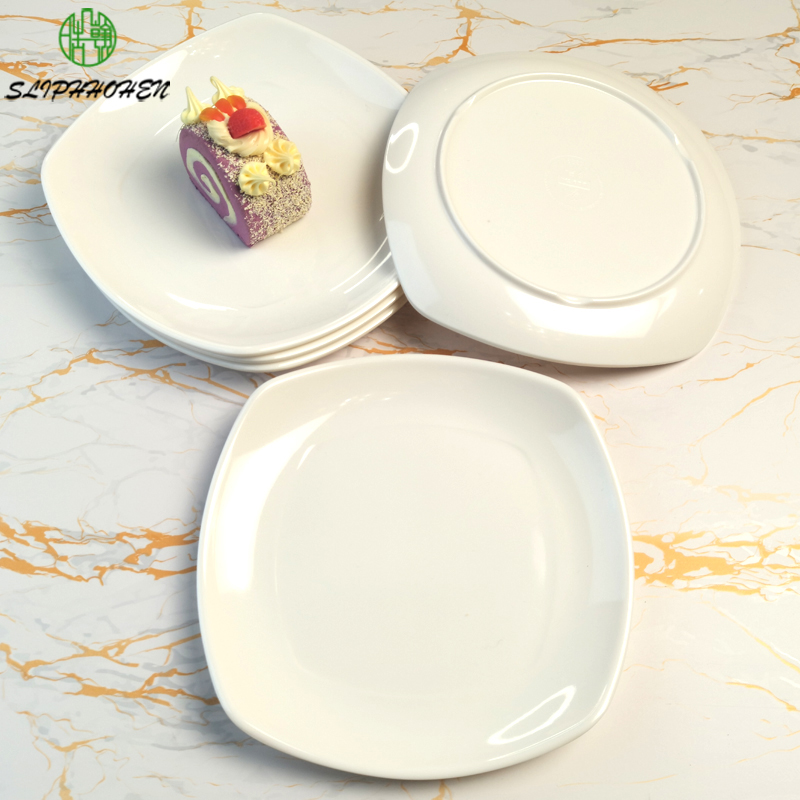 Pratos rasos quadrados Dinner Dinnerware Dinnerware Placa plana Sala de jantar Tableware A5 Melamine Ware