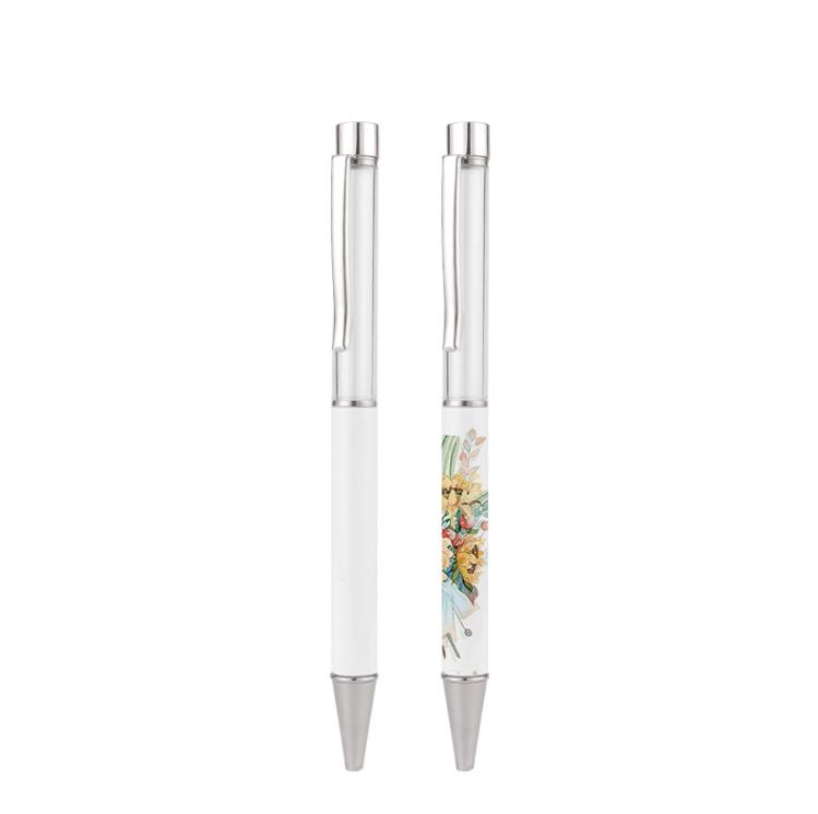 Sublimationskugelschreiber Blanko Wärmeübertragung Weißes Zinklegierungsmaterial Kundenspezifischer Stift Schulbürobedarf SN4112