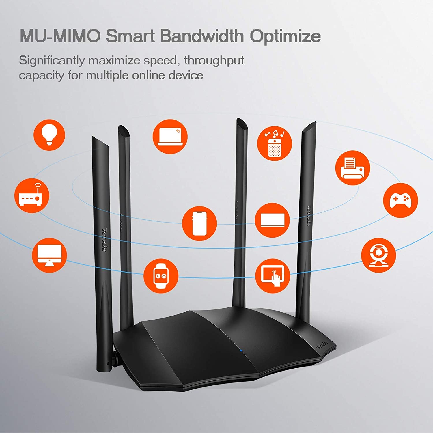 Dual Band Gigabit Smart WiFi Router AC1200 5GHz Höghastighet Trådlöst Internet Mu-Mimo Beamforming Long Range Cover