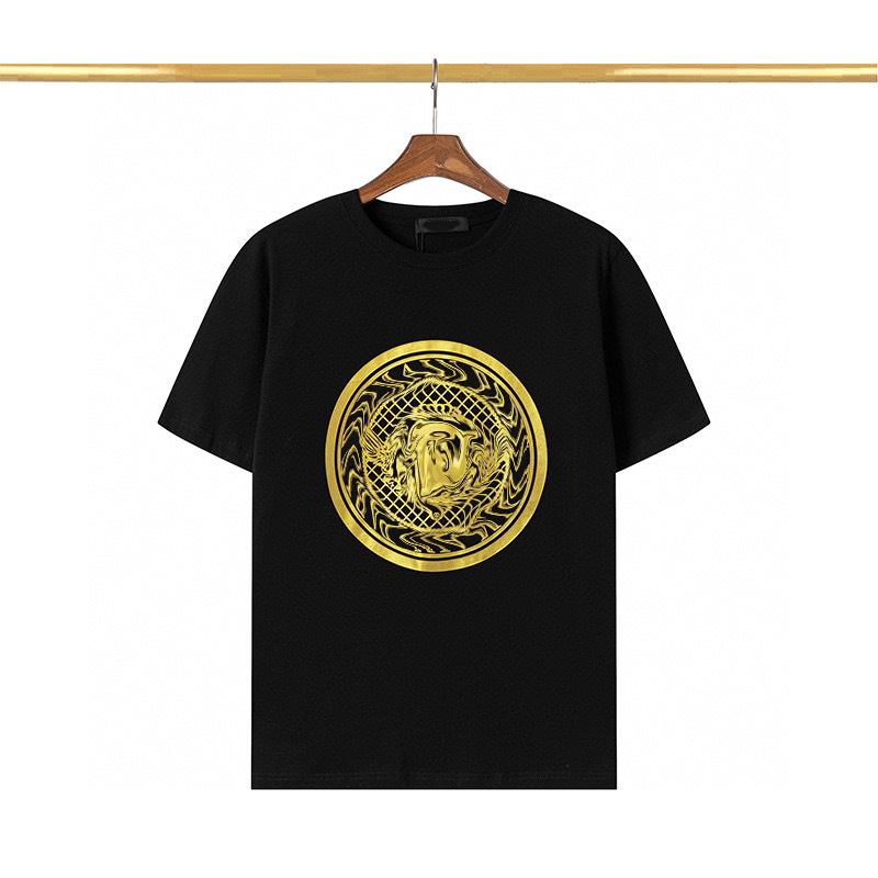 Nouveau mode luxe classique poitrine lettre à manches courtes lâche T-shirt décontracté hommes et femmes même modèle modèle de couple Instagram