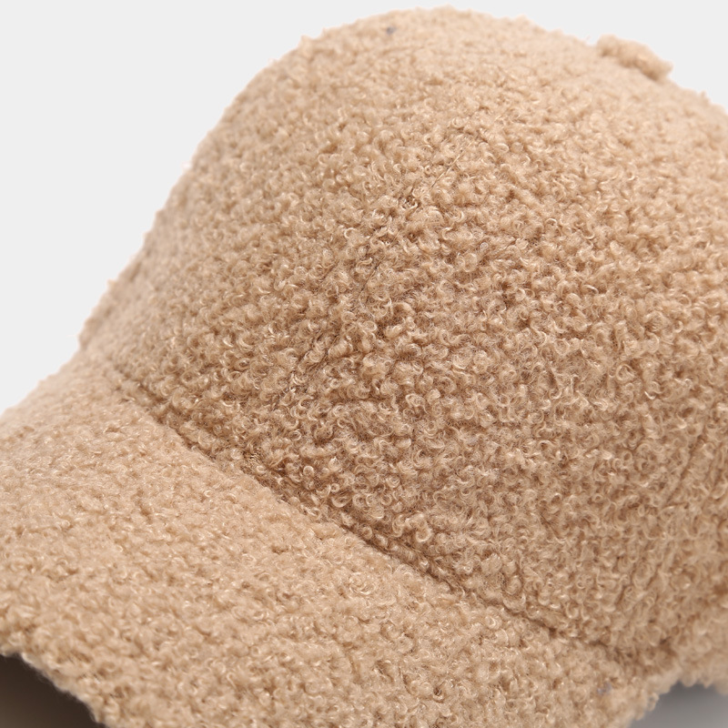Kapity damskie nowe jagnięce futra baseballowe jesienne zima zagęszcza ciepła solidna czapka na świeżym powietrzu Hat Gorras Hombre HCS257