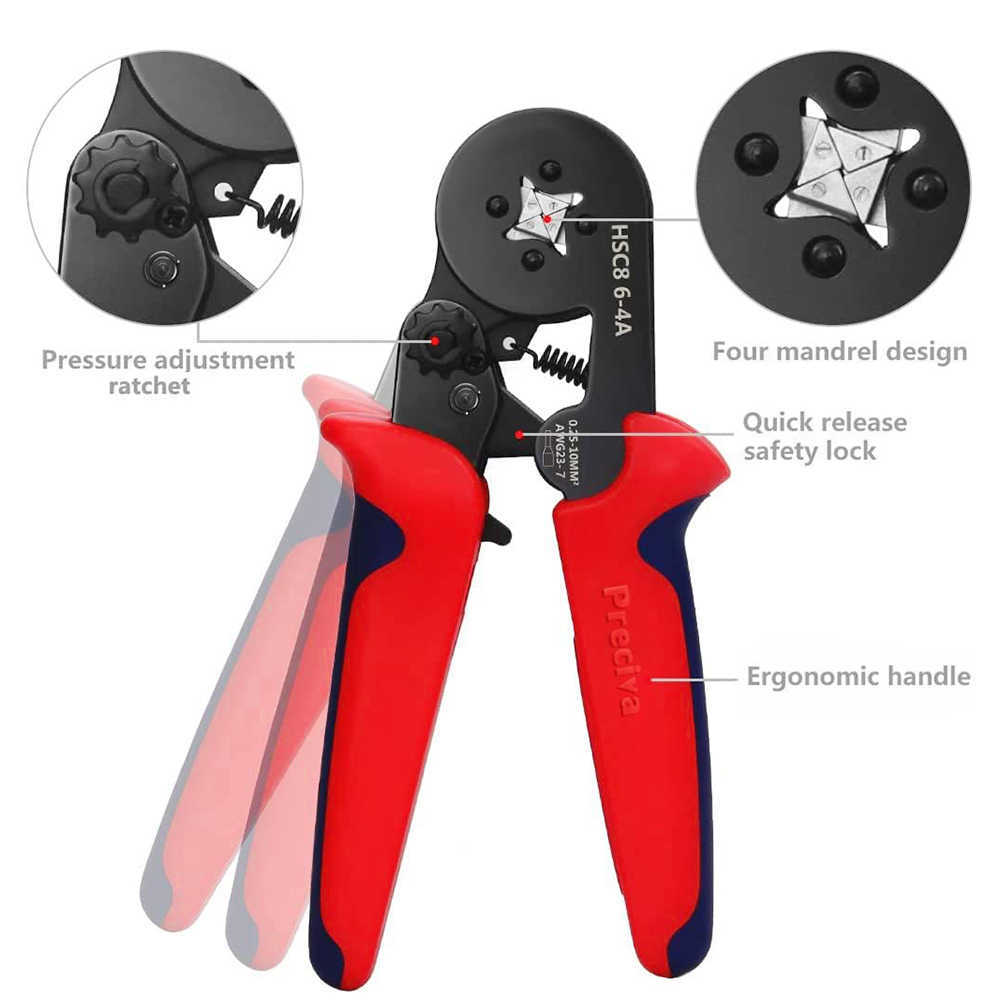 Vedo Crimping Tool Kit 0.25-10mm Självjusterbar spärrtråd Crimper-tång med 1200 terminaler