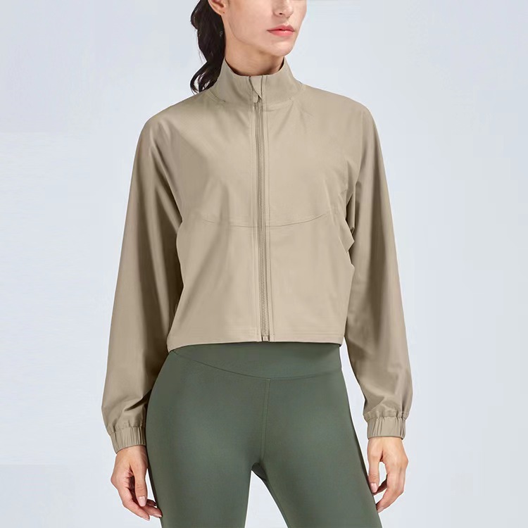 LL new coat women's original label blazer high neck zipper vest casual loose jacket breathable fitness clothing