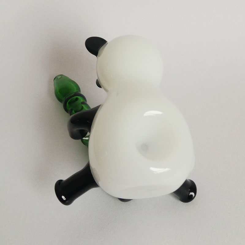 2023New Arrival Seated Creative Panda Glass Hand Pipes Tobacco Burner Smoking Rig Bong 11cm Height