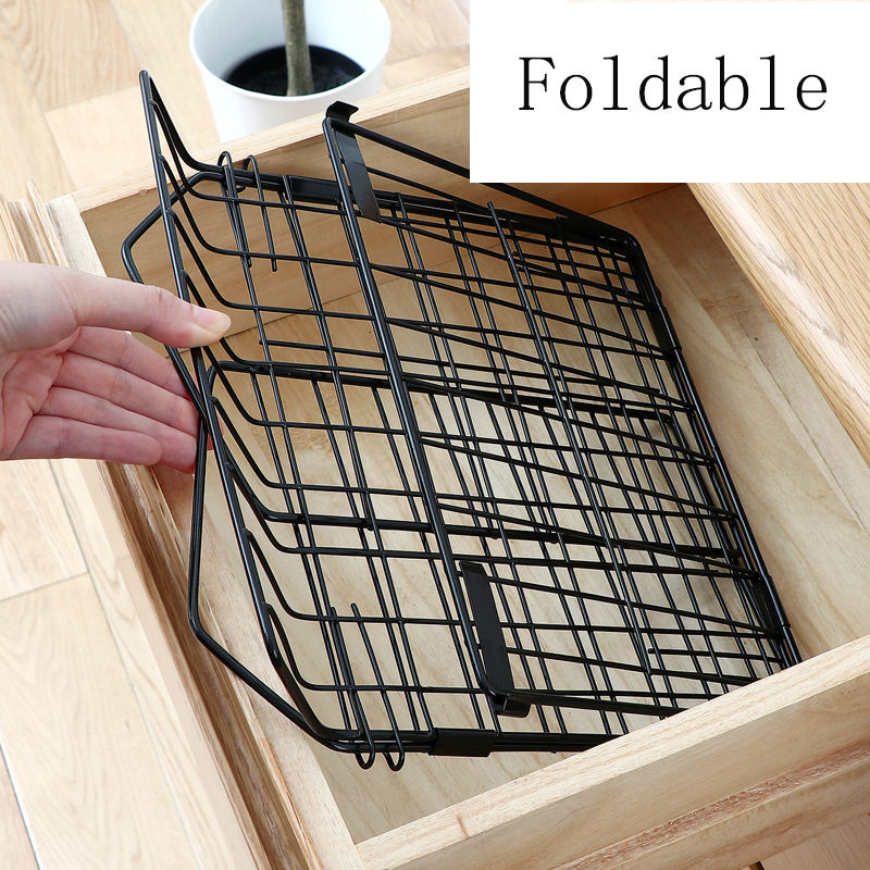 Foldable Hanger Closet Storage Rack Clothes Wardrobe Hanging Basket Cabinet Iron Frame