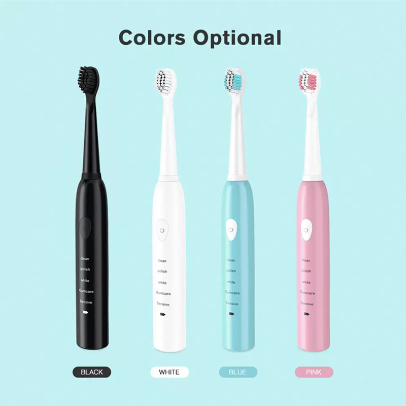 Ultrasonic Sonic Electric Toothbrush USB Rechargeable Tooth Brushes Washable Electronic Whitening Teeth Brush With Replacement Head Dropshipping