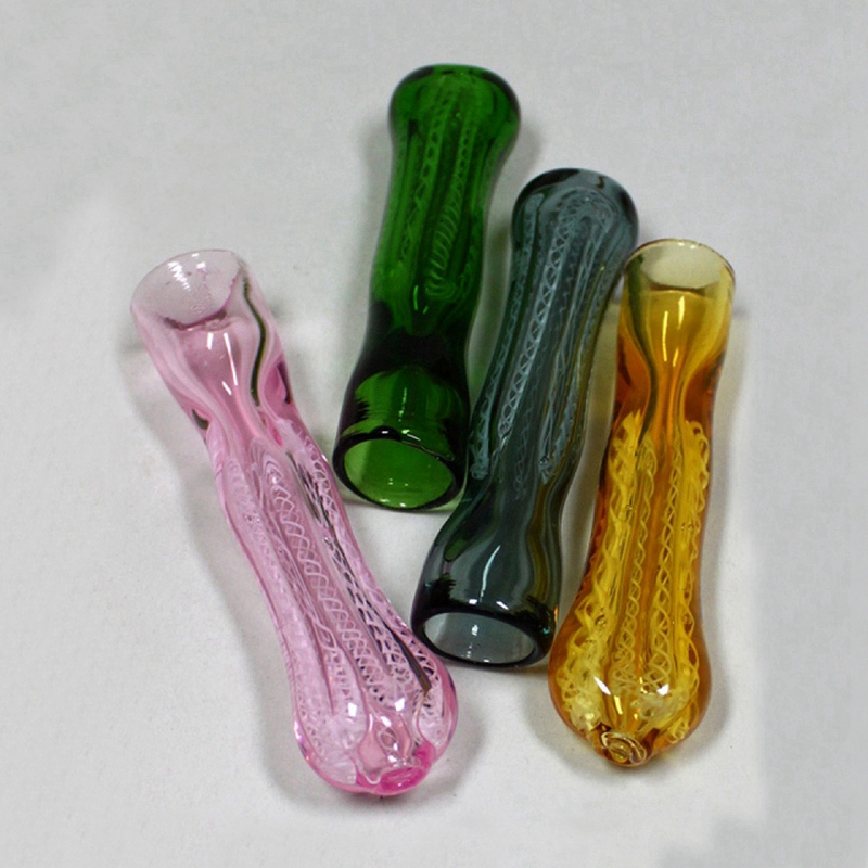 Pipes en verre épais Pyrex coloré Filtre portable Tabac à herbes sèches Preroll Rouleau à rouler Porte-cigarette Catcher Taster Bat One Hitter Conseils pour fumer DHL