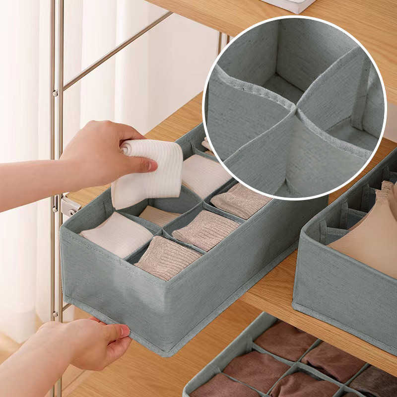 Storage Boxes Bins Foldable Underwear Organizer Cabinets Drawer Underwear Storage Box Hard Bra Socks Organizer Closet Clothes Storage Organizers P230324