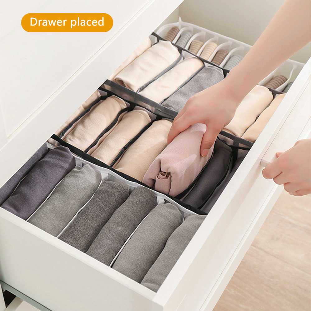 Storage Boxes Bins Closet Organizer For Underwear Socks Home Cabinet Divider Storage Box Storage Organizer for clothes Foldable P230324