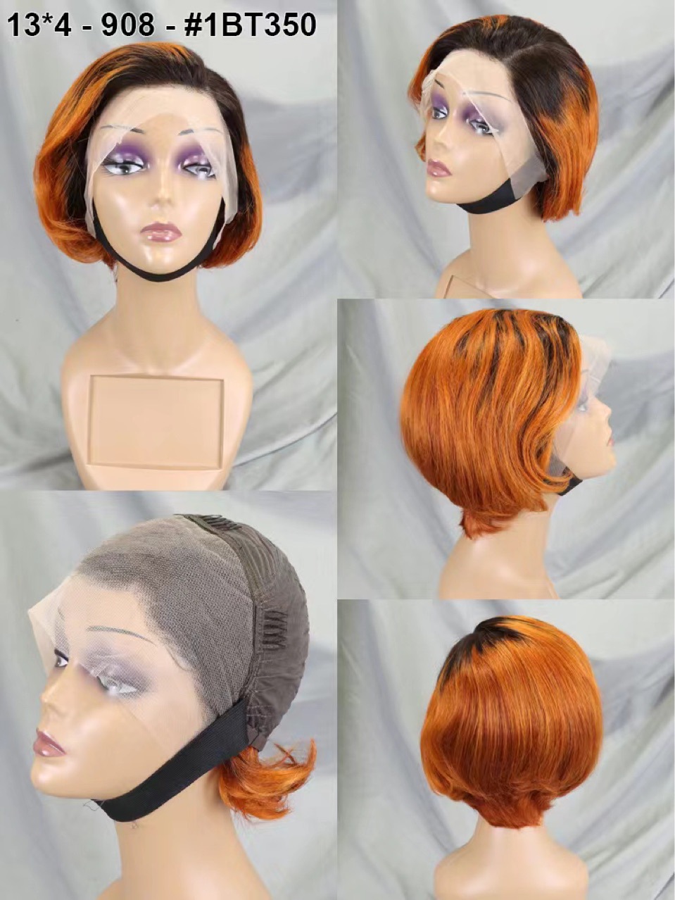 Pixie Cut Wig Curly 13x4 Full Lace Bob frontal Bob Human Hair Wigs Pré-cueillet de racine naturelle naturelle