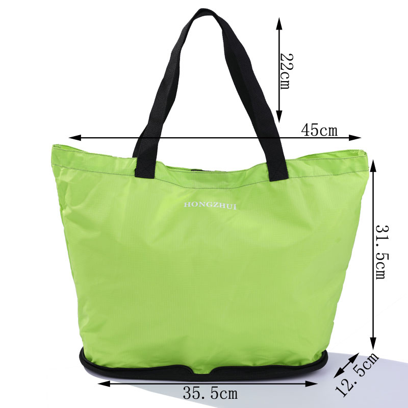 Ny färgglada återanvändbara miljövänliga bokstäver förvaring shoppingväskor klipp till vagnen bruna stora vikbara oxford tyg väska vattentät eko shopping tote 35.5x12.5x31.5cm