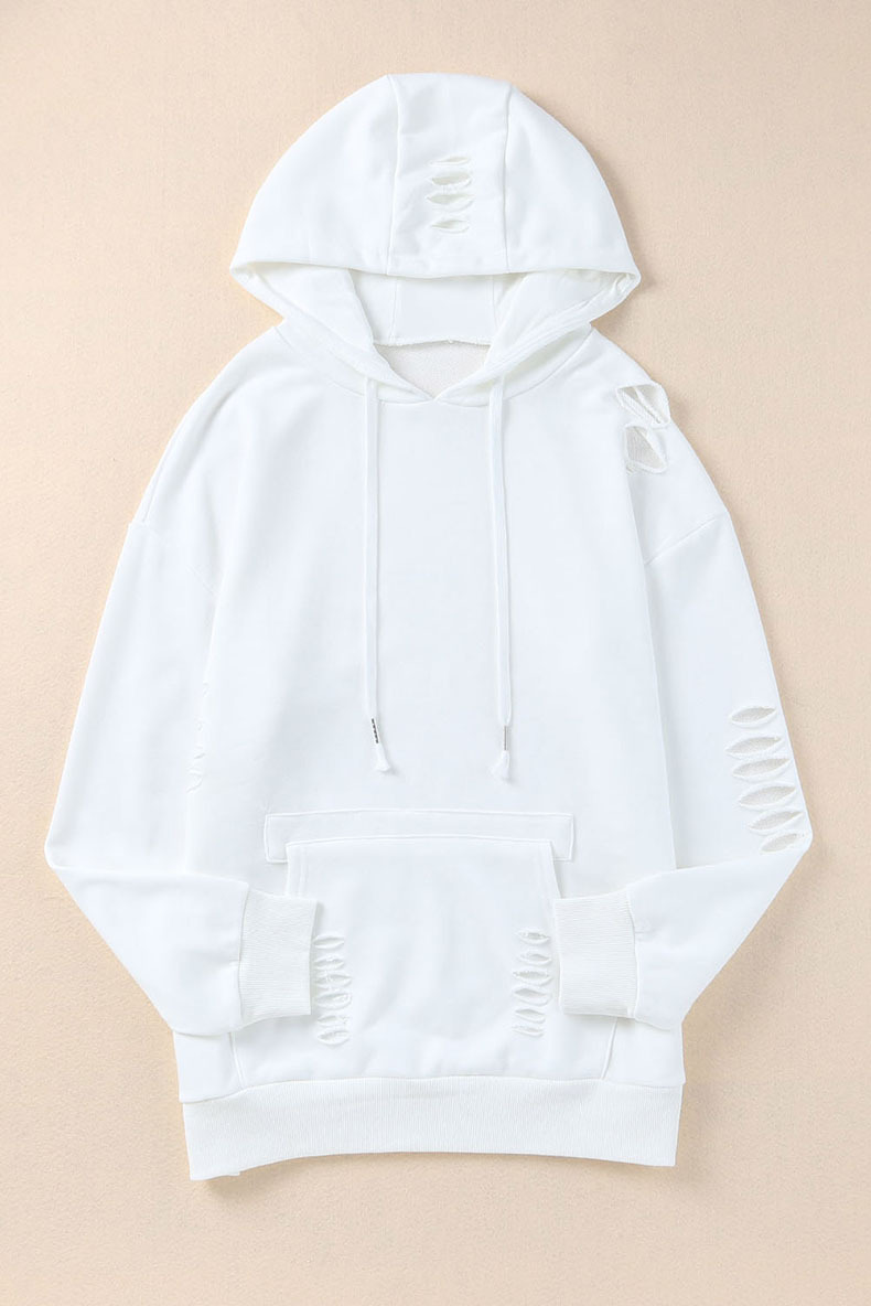 Fashion Women Hoodies Broken Hole Sweatshirts Outdoor Desinger Sweat à capuche rose blanc bleu taille S-xxl pour la femme