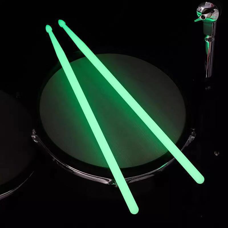 1 paar 5a Luminous Drum Stick Drum Accessoires Nylon Fluorescerende Drumsticks Glow in the Dark Fellight Musical Instruments