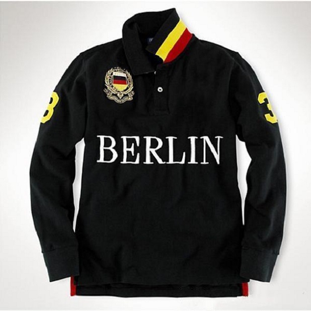 City Edition 100% Cotton Men 's Polos 디자이너 Long Sleeve 셔츠 티셔츠 자수 패션 브랜드 Roman Milan New York Berlin S-5XL