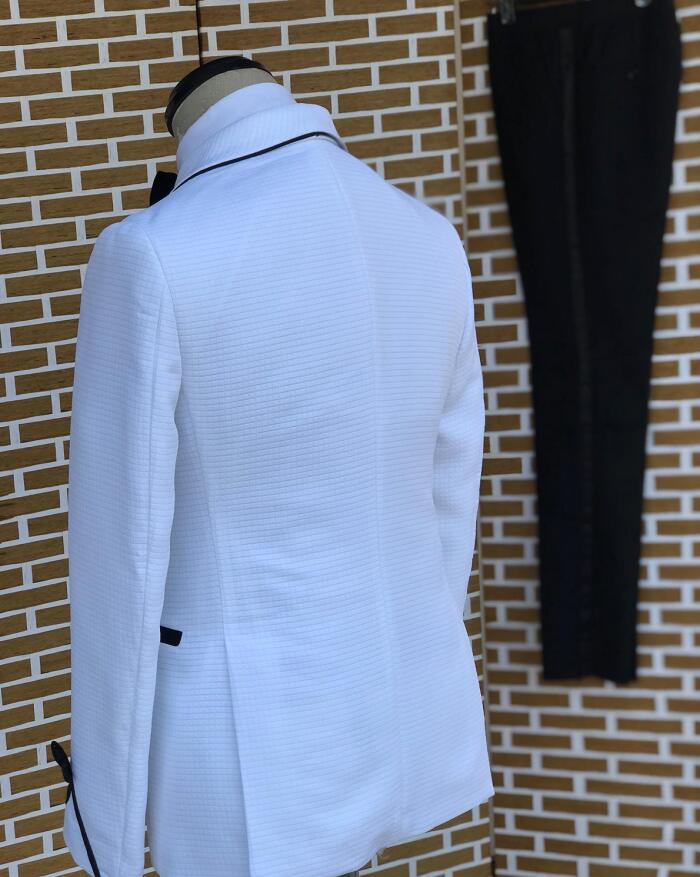 New Desgin Two Pcs Set Tuxedo Jacket Pants 2023 Fashion Men's Casual Boutique Chinese Style Blazers