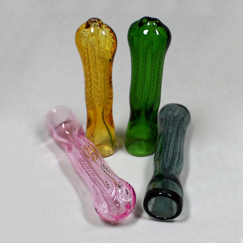 Pipes en verre épais Pyrex coloré Filtre portable Tabac à herbes sèches Preroll Rouleau à rouler Porte-cigarette Catcher Taster Bat One Hitter Conseils pour fumer DHL