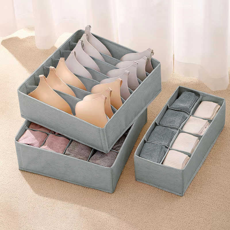 Storage Boxes Bins Foldable Underwear Organizer Cabinets Drawer Underwear Storage Box Hard Bra Socks Organizer Closet Clothes Storage Organizers P230324