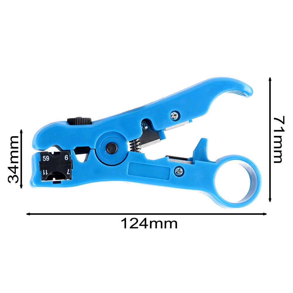 Multi-fonctionnel électrique couteau à dénuder pince outils câble Coaxial coupe-fil Striper pour UTP/STP RG59 RG6 RG7 RG11