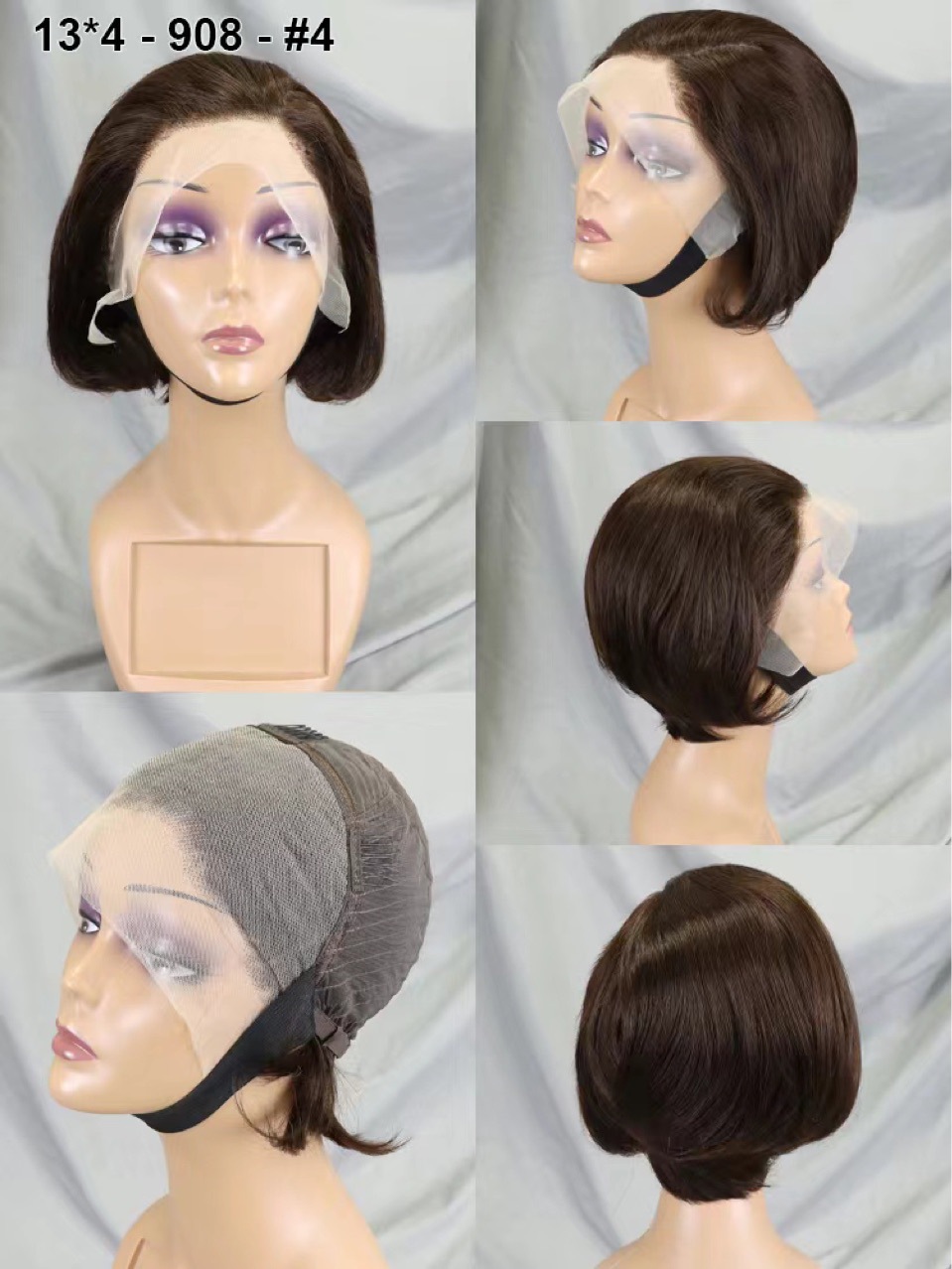 Pixie Cut Wig Curly 13x4 Full Lace Bob frontal Bob Human Hair Wigs Pré-cueillet de racine naturelle naturelle