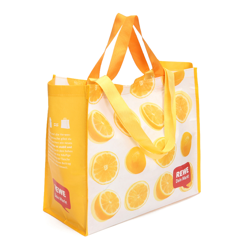 New Grab Bag Reusable Ecofriendly Storage Shopping Bags That Clips To Your Cart Yellow Orange Big Foldable Shopping Bags Waterproof Eco Shopping Tote 44.5x20x39cm