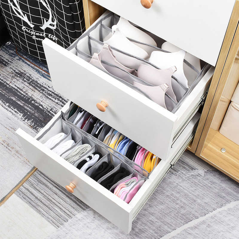 Storage Boxes Bins Underwear Bra Organizer Storage Box Panties Socks Storage Boxes Wardrobe Clothes Organizer Drawers Separator Boxes P230324