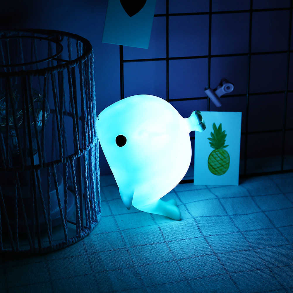 Luci notturne Simpatico cartone animato a forma di balena Luce notturna a LED Luci notturne a batteria bambini Camera da letto Lampada a LED Lampada da tavolo dormire P230325