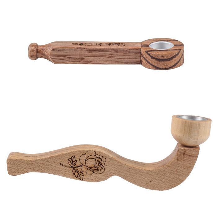 Pipe à fumer en bois, 7 Styles, cuillère à cigarettes à base de plantes, tuyaux à main, supports d'outils, pointes de filtre, accessoires, dernière collection