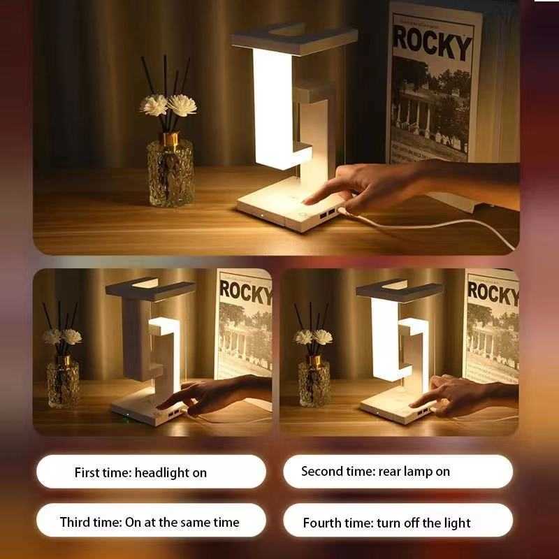 Nocne światła LAMP LAMPA KREATIVIVIVIVE FIZYKA Równowaga zawiesina Lampa biurka bezprzewodowa dekoracja ładowarki domowe sypialnia dekoracje światła