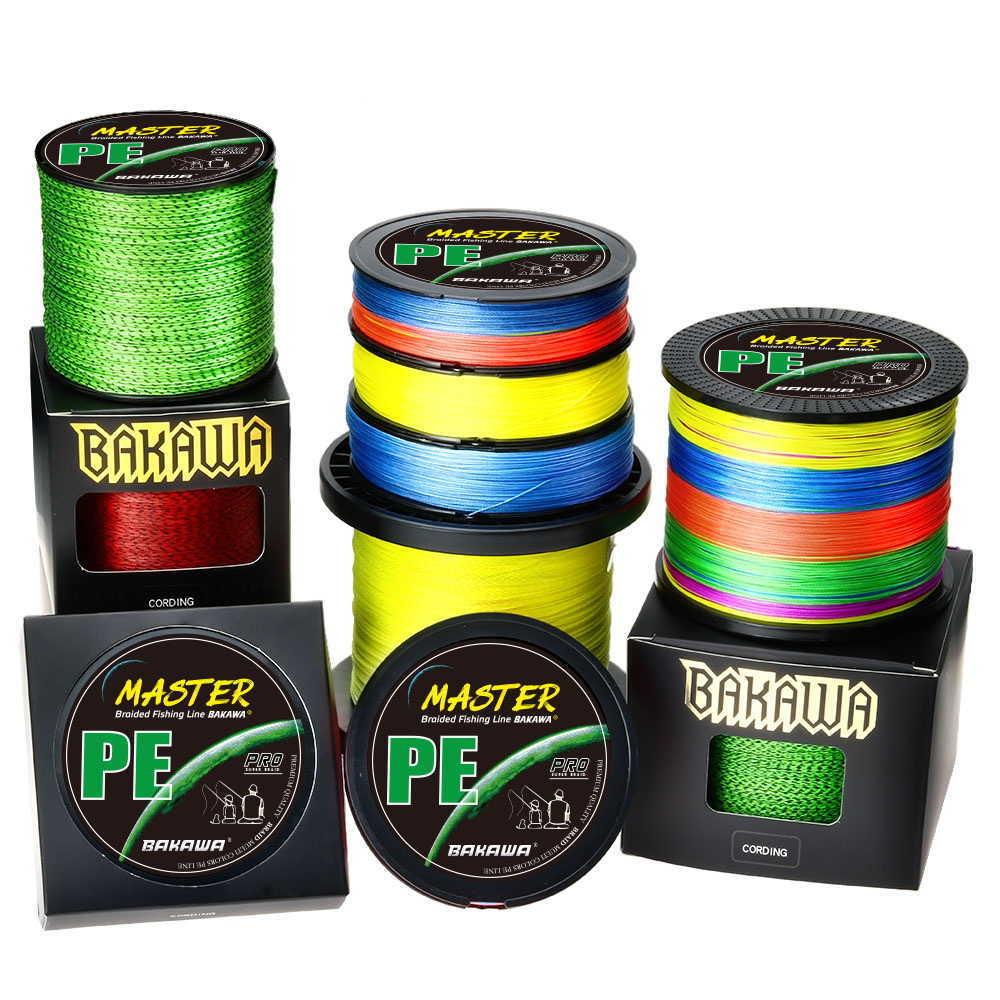 Fisketillbehör Bakawa fiskelinje 300m 100 m 8 trådar flätad fiskelinje X4 Multifilament PE -linje för Japan Technology Carp Wire P230325