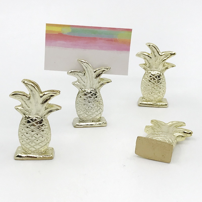 Altın Ananas Yer Kartı Tutucu Düğün Favoriler Yer Kart Klip Parti Masa Dekorasyon Malzemeleri DH54
