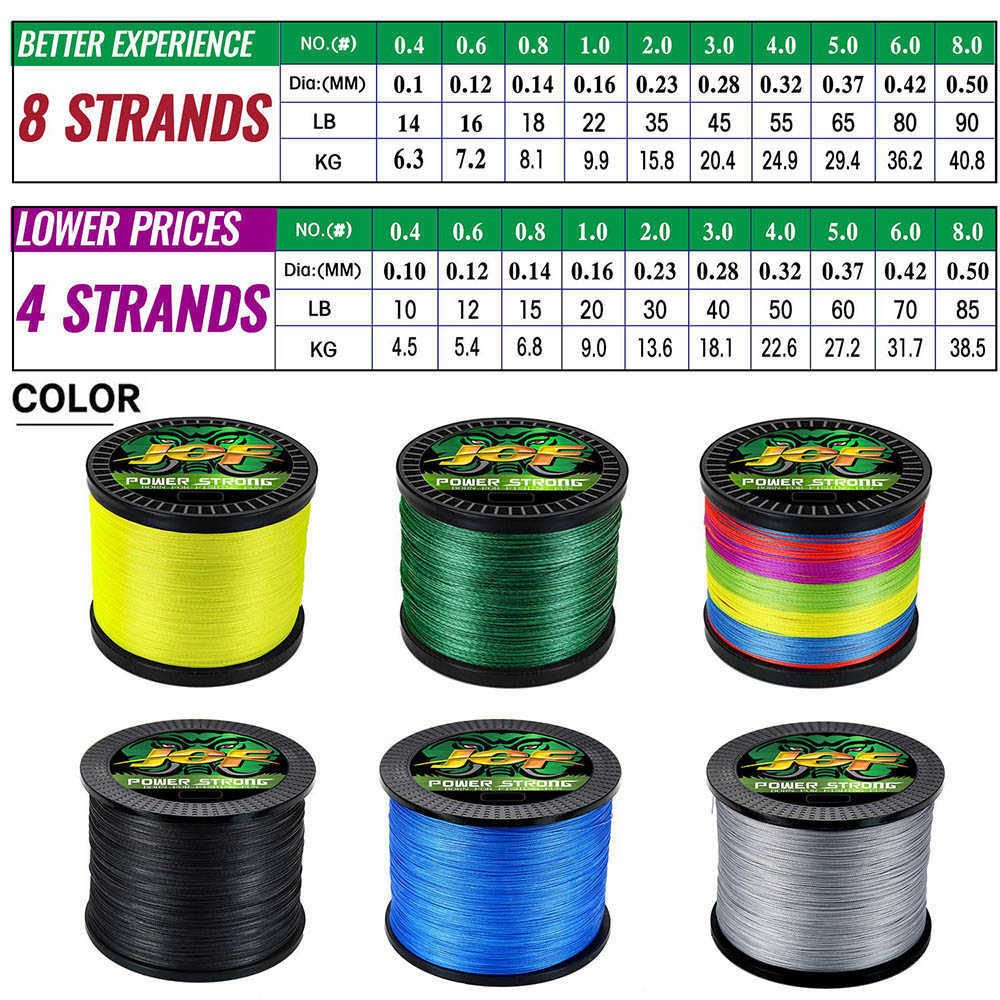 Visaccessoires JOF Gevlooide Visserijlijn Multifilament Karpers Vlieg 4/8 STRAND 300M 500M 1000M MEERKORUR JAPAN SPINNING EXTREME PE Strong Weave P230325