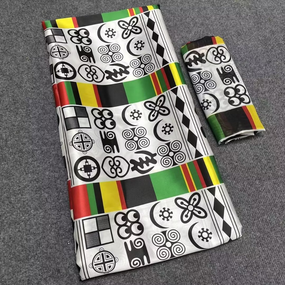 세련된 멀티 컬러 한국 패브릭 시폰 실크 재료 인쇄 된 꽃 아프리카 소프트 새틴 레이스 드레싱 LS21,4 야드 및 2 야드.