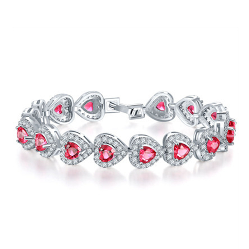 Amantes do coração laboratório de diamante pulseira 14K Bracelets de casamento de noivado de ouro para homens jóias de festa de aniversário da moda