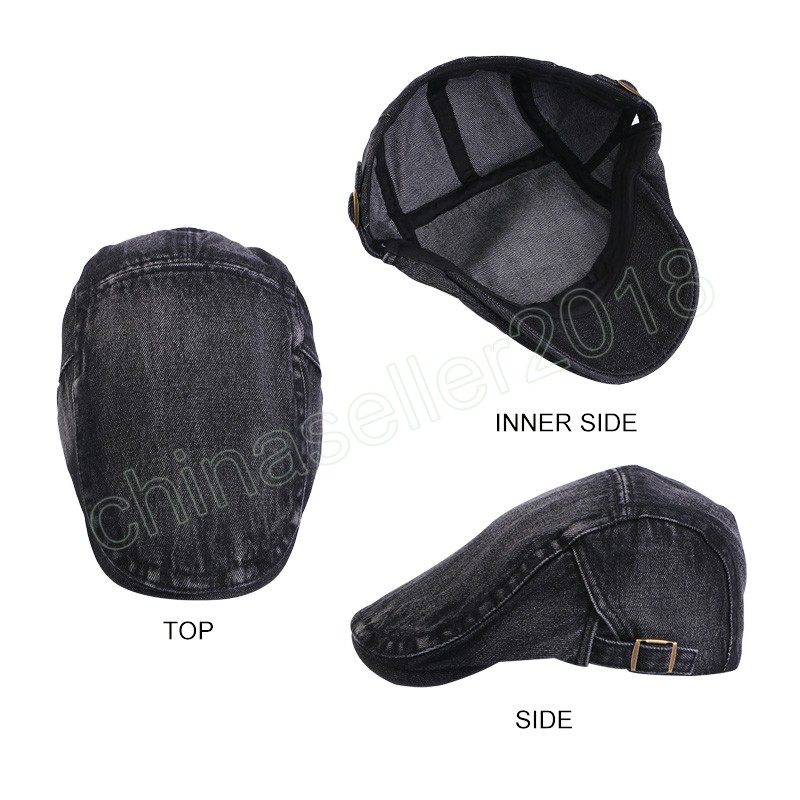 Unisex pamuk kot bere kapağı yumuşak ayarlanabilir uyum açık sürüş basit sıradan kadın erkekler kovboy şapka