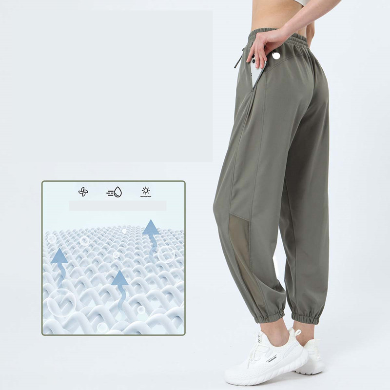 lu Womens Yoga Jogging Push Fitness sweatpants Soft High Waist With Pockets Casual Pants ll2312 LL1