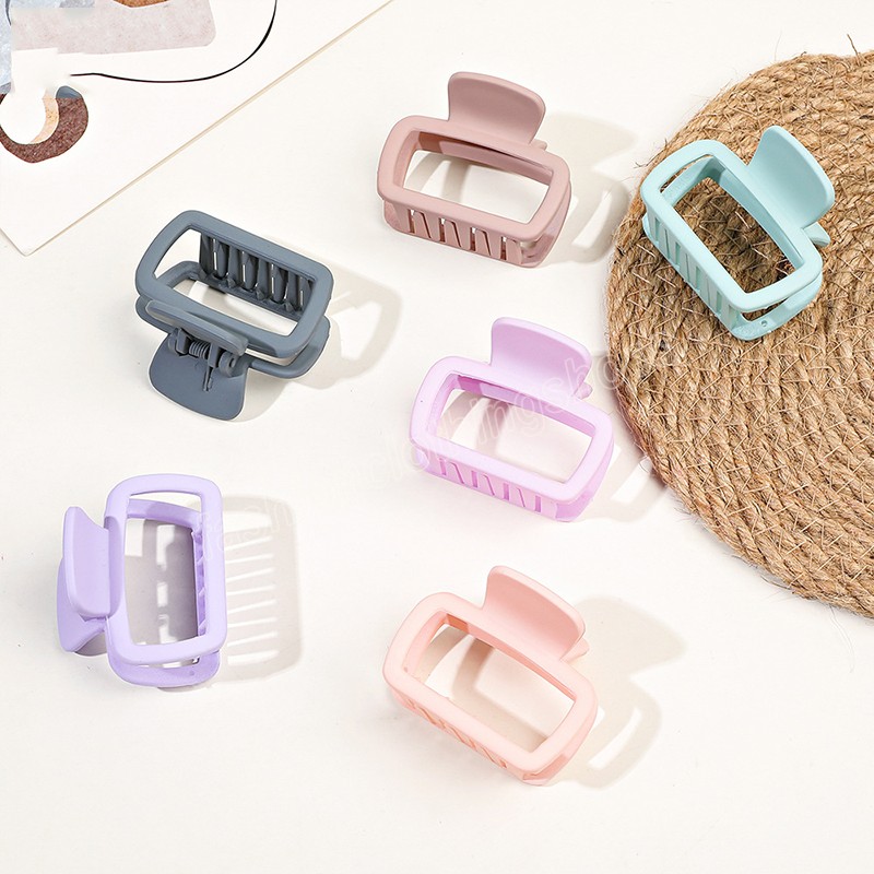 Fashion Hair Accessories Plastic Square Hair Claw Solid Color Clamps for Women Ponytail Clip Acrylic Barrettes Crab Hairpin