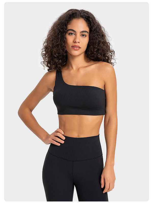 ll femmes sport hauts de soutien-gorge simple épaule Fintness débardeur solide entraînement respirant antichoc haut femme DW369