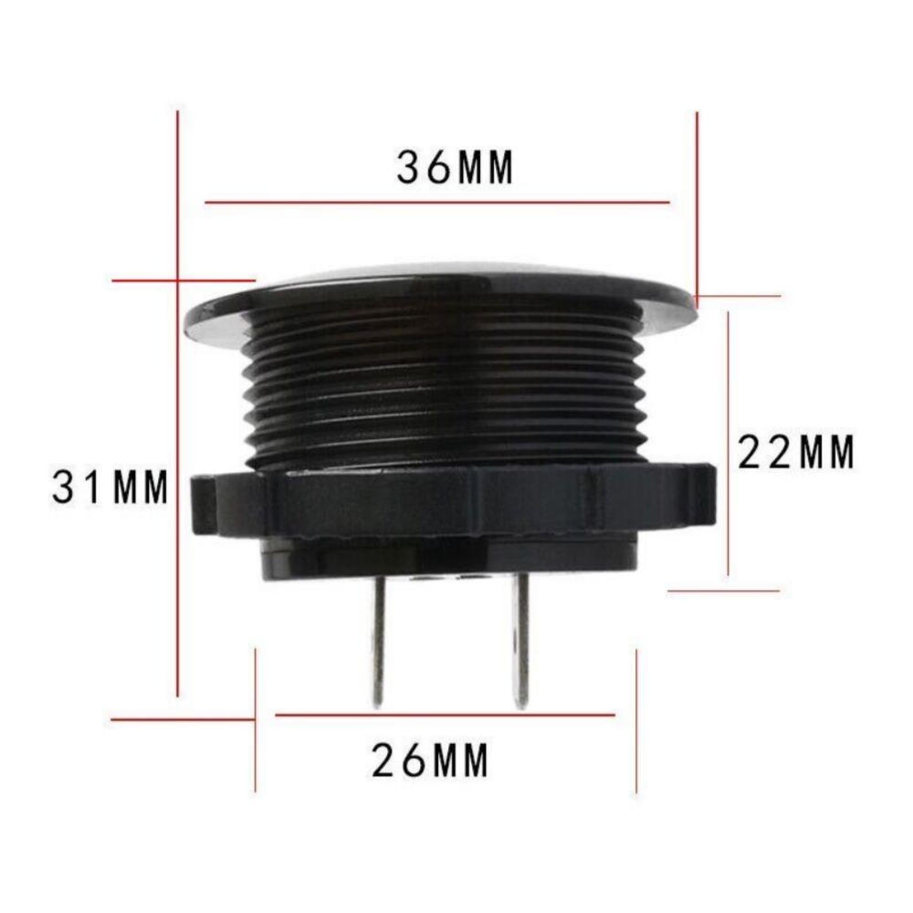 미니 라운드 방수 모터 보트 오토바이 미터 DC5V-48V LED 패널 디지털 전압계 테스터 모니터 디스플레이 전압기