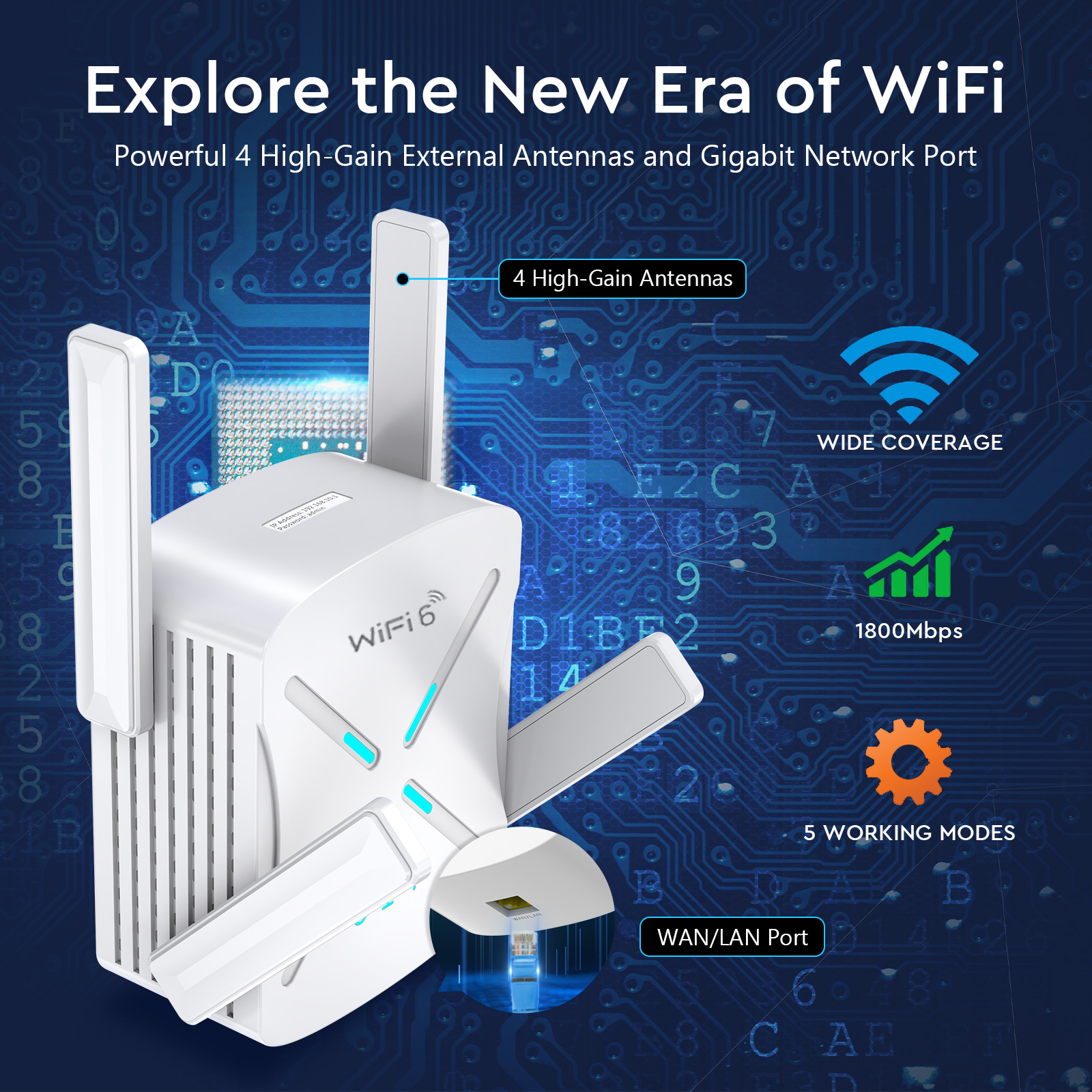 WIFI 6 Repeater 802.11ax Wireless Extender 1800 MBP 2.4G 5 GHz WI-FI Wzmacniacz sygnałowy dom wi Fi ap/ router JW-xr183