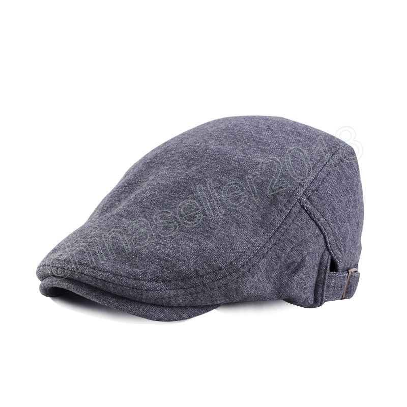 Lente zomer mode heren baret hoed katoen vaste kleur verstelbare casual retro baretten cap