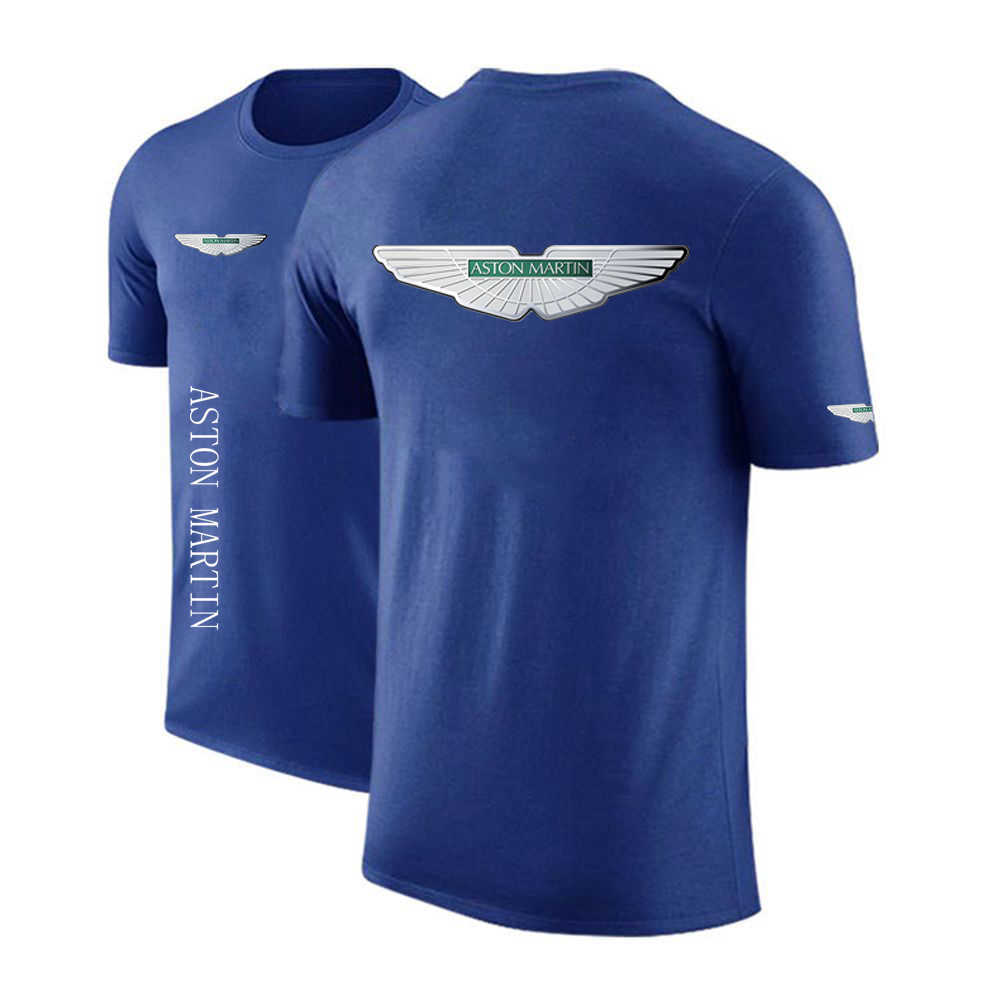 T-shirt fai da te 2023 nuovi uomini moda Aston Martin stampa estate maniche corte cotone classico tinta unita casual magliette di alta qualità top Y2303