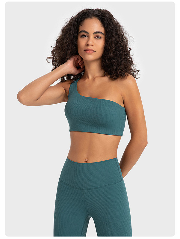 ll femmes sport hauts de soutien-gorge simple épaule Fintness débardeur solide entraînement respirant antichoc haut femme DW369